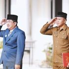 Pemerintah Kabupaten Tanjung Jabung Barat gelar upacara di halaman kantor Bupati. Senin (22/05/23).