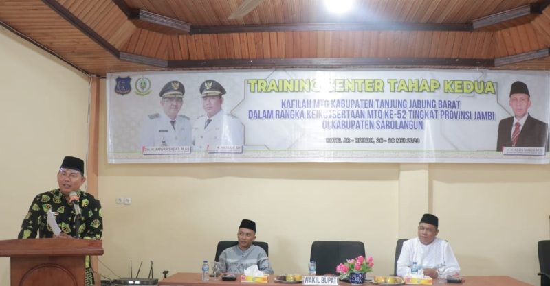 Wakil Bupati Hairan Buka TC Tahap Dua Qori Qoriah Calon Peserta MTQ ke-52 Tingkat Provinsi Jambi Sabtu (27/05/23).