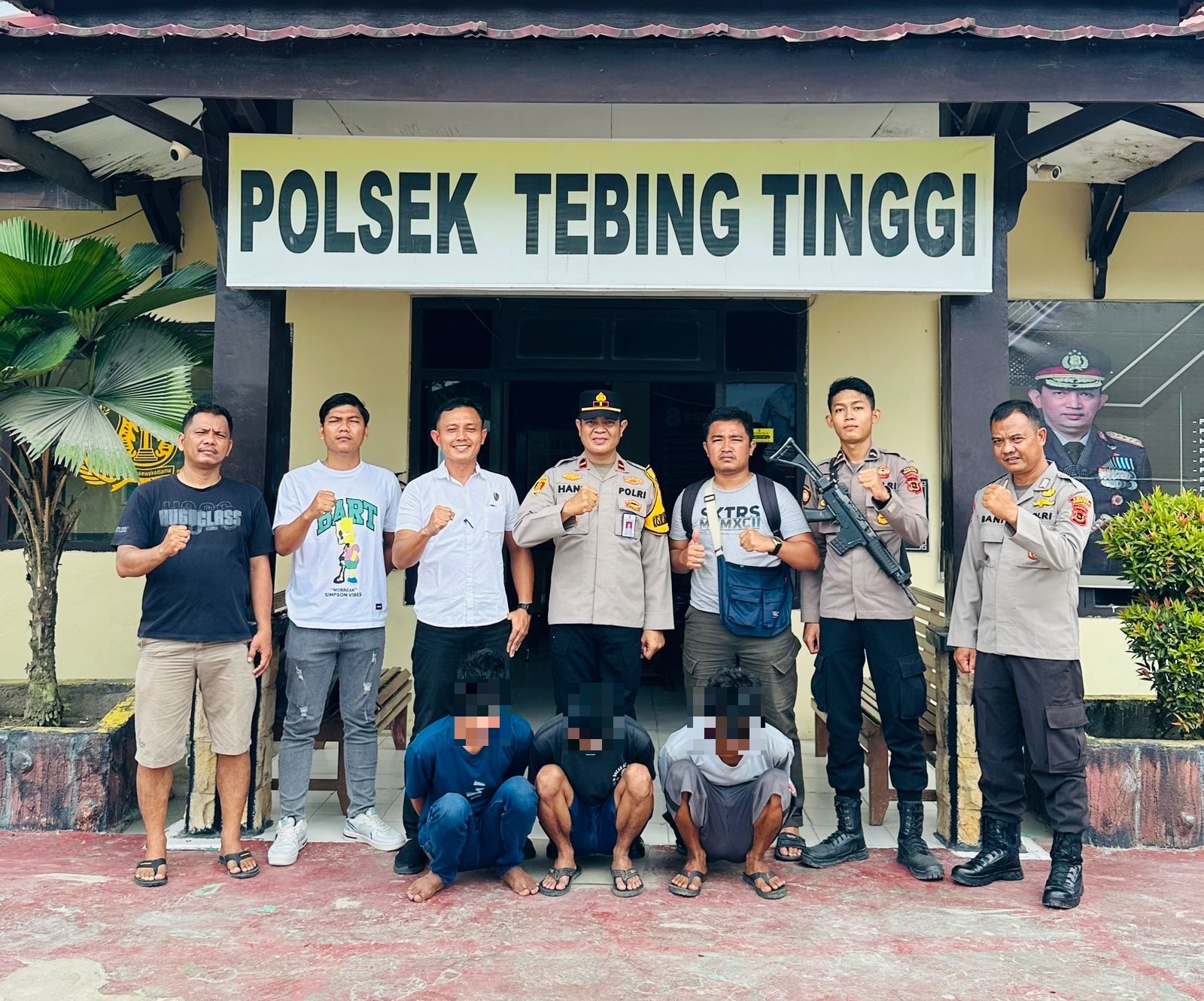 Polisi Amankan Tiga terduga Pelaku penyalahgunaan Narkotika jenis Sabu-Sabu Di TebingTinggi Kab. TanjungJabung Barat
