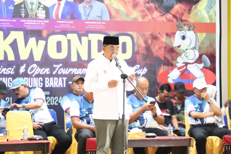 Bupati Hadiri Pembukaan Kejuaraan Provinsi dan Open Turnamen Bupati Cup Taekwondo 2024 Jumat (21/06/24)