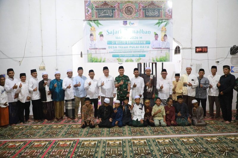 Safari Ramadhan Pemkab Tanjab Barat 1447 H/2026 M  dipimpin Wakil Bupati Dr. H. Katamso, SA, SE, ME di Desa Teluk Pulai Raya Kecamatan Seberang Kota Selasa (24/02/26)